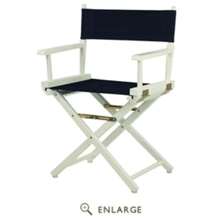 Casual Home Casual Home 200-01-021-10 18 in. Directors Chair White Frame with Navy Blue Canvas 200-01/021-10